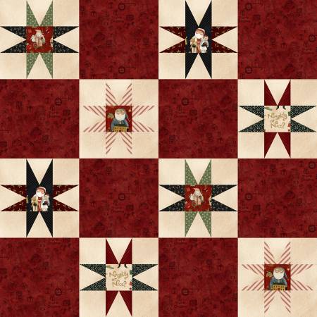 Naughty or Nice Cheater Print Red C16266R-RED