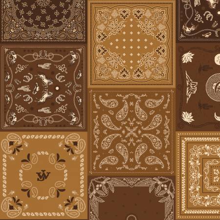 John Wayne American West  Bandana Brown C16623R-BROWN
