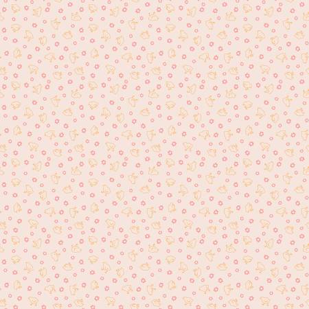 Farmer's Daughter Baby Chicks Background Coral C17187-CORAL