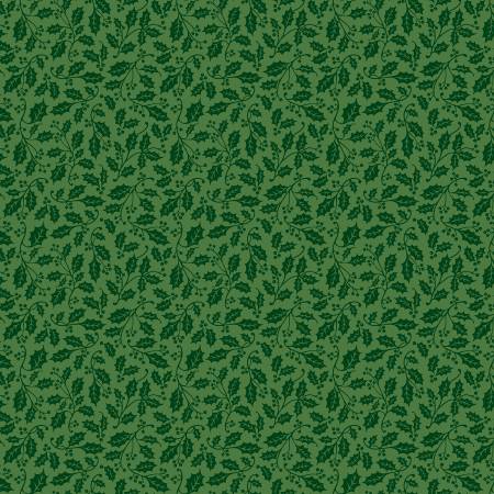 Poinsettias at Christmas C17636-GREEN Holly Green