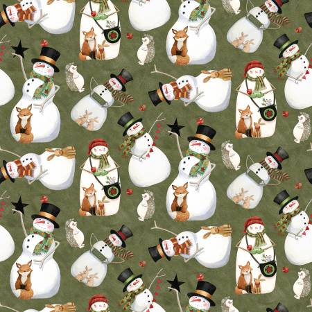 Northern Christmas C17831-GREEN Snowmen Green
