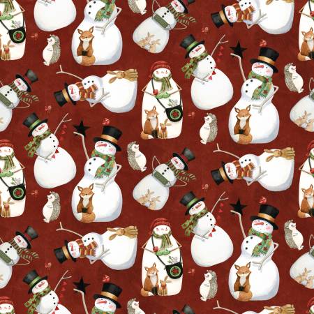 Northern Christmas C17831-RED Snowmen Red