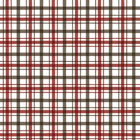 Covered Bridges in Winter Plaid Barn Red