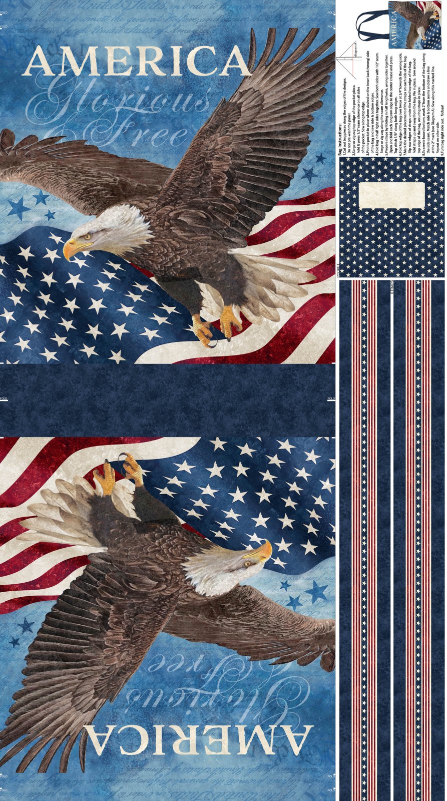 Stars and Stripes 13 C27880-49 Navy Multi Bag Panel