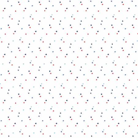 Seasonal Basic Stars White Red White & Blue C657-White
