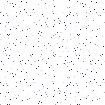 Blossoms On White In Color Navy C730-NAVY