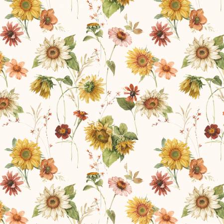 Sunflower Whisper CS16670-Cream Sunflowers Cream