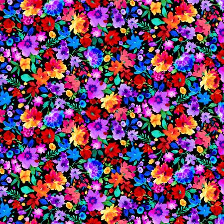 Black Bright Floral CD1714