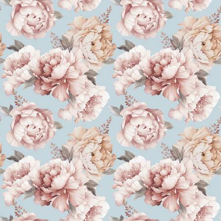 Daybreak on the Prairie CD17680-BLUE Peonies Blue