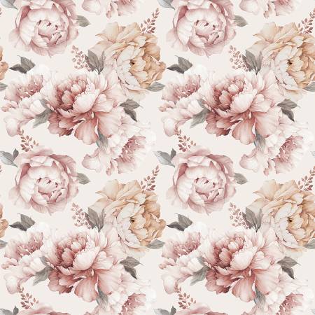 Daybreak on the Prairie CD17680-CREAM Peonies Cream