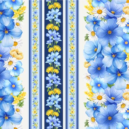 Bee Kind Blue Bee Floral 11in Stripes CD3257-BLUE