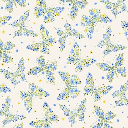 Bee Kind Cream Floral Butterflies CD3266-CREAM