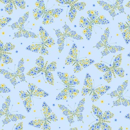 Bee Kind Sky Floral Butterflies CD3266-SKY