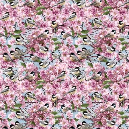 Blue Chickadee On Blossom Tree CD3325-Blue