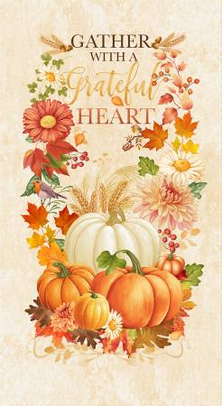 A Grateful Heart CD3510-CREAM Cream Harvest Gather Panel