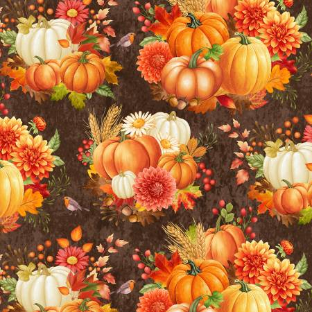 A Grateful Heart CD3512-BROWN Brown Pumpkin Floral Bouquet