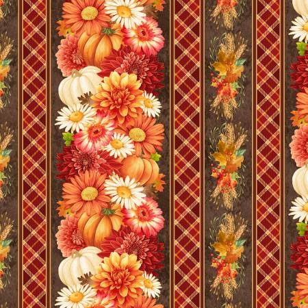 A Grateful Heart CD3513-MULTI Multi Harvest Floral 11" Stripes
