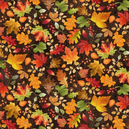 A Grateful Heart CD3515-BROWN Brown Tossed Fall Leaves