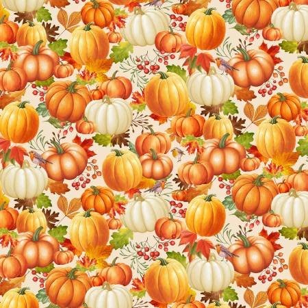 A Grateful Heart CD3516-CREAM Cream Pumpkin On Leaves