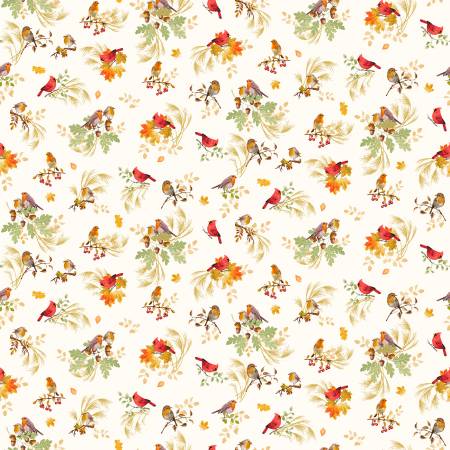 A Grateful Heart CD3519-CREAM Cream Cardinal On Branches