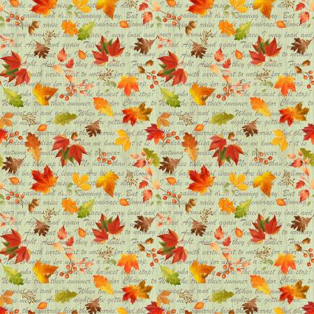 A Grateful Heart CD3520-GREEN Green Leaves On Scripts