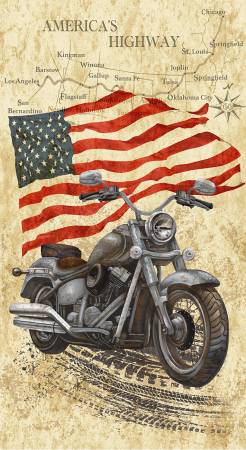 Natural Vintage Motorcycle Panel CD3548-NATURAL