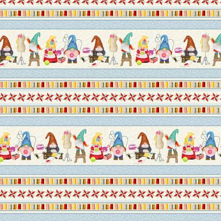 Multi Sewing Gnomes 11" Stripes CD3553-Multi