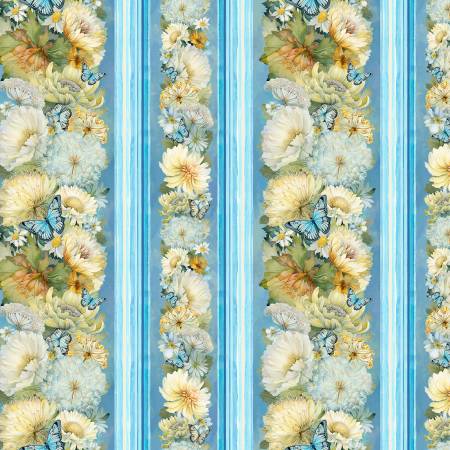 Whisper Blue Floral Stripe CD3682-BLUE