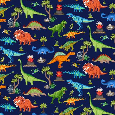 Navy Dinosaurs Scenic CD3846-NAVY