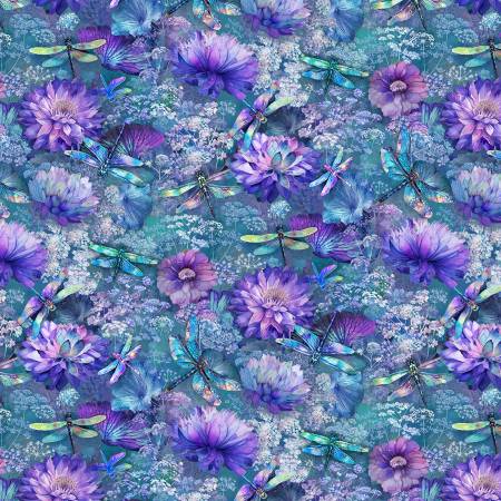 Multi Flying Dragonflies & Floral CD3894-MULTI
