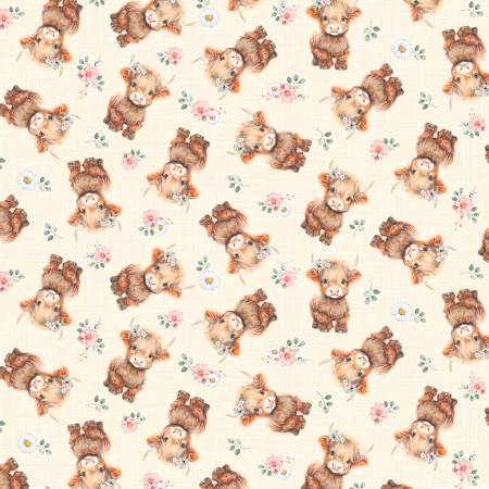 Til the Cows Come Home Multi Highland Cows & Floral CD4041-MULTI
