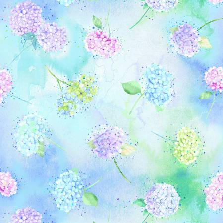 Hydrangea Floral Sky Tossed CD4242-SKY