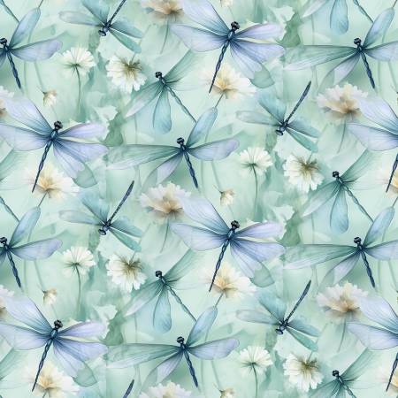 Gossamer CD4471-MINT Mint Dragonflies & Floral