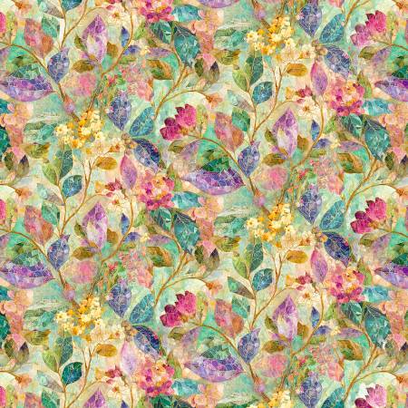 Mosaic CD4525-LEAF Leaf Mosaic Garden Floral