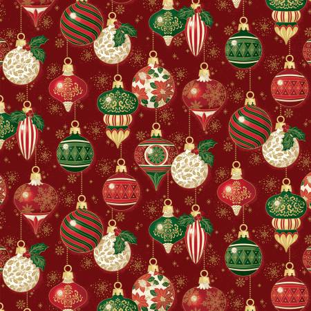 Poinsettias at Christmas CF17631-RED Ornaments Red Fil