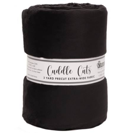 110" Wide Black Solid Cuddle by Shannon  - 3 Yard Pre-Cut