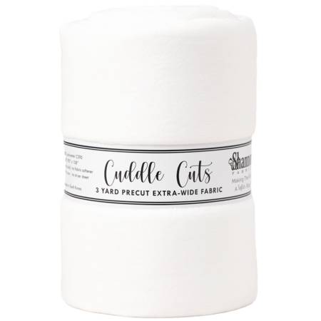 110" Wide White Solid Cuddle by Shannon  - 3 Yard Pre-Cut