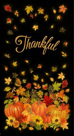 Black Thankful Metallic Panel CM3640-BLACK