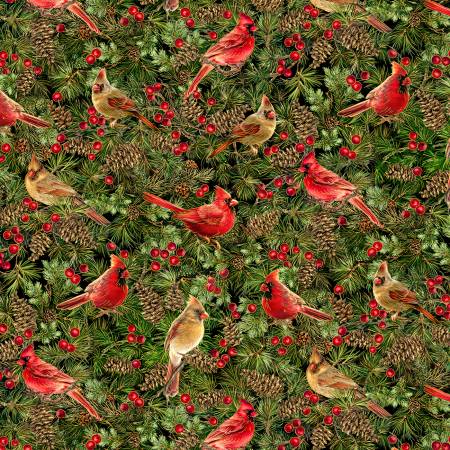 Joyful Cardinal Cardinals Metallic Christmas CM3714-CARDINAL