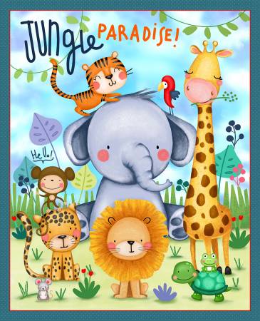 Jungle Animals Paradise Park Panel 36"  CX11073-Multi