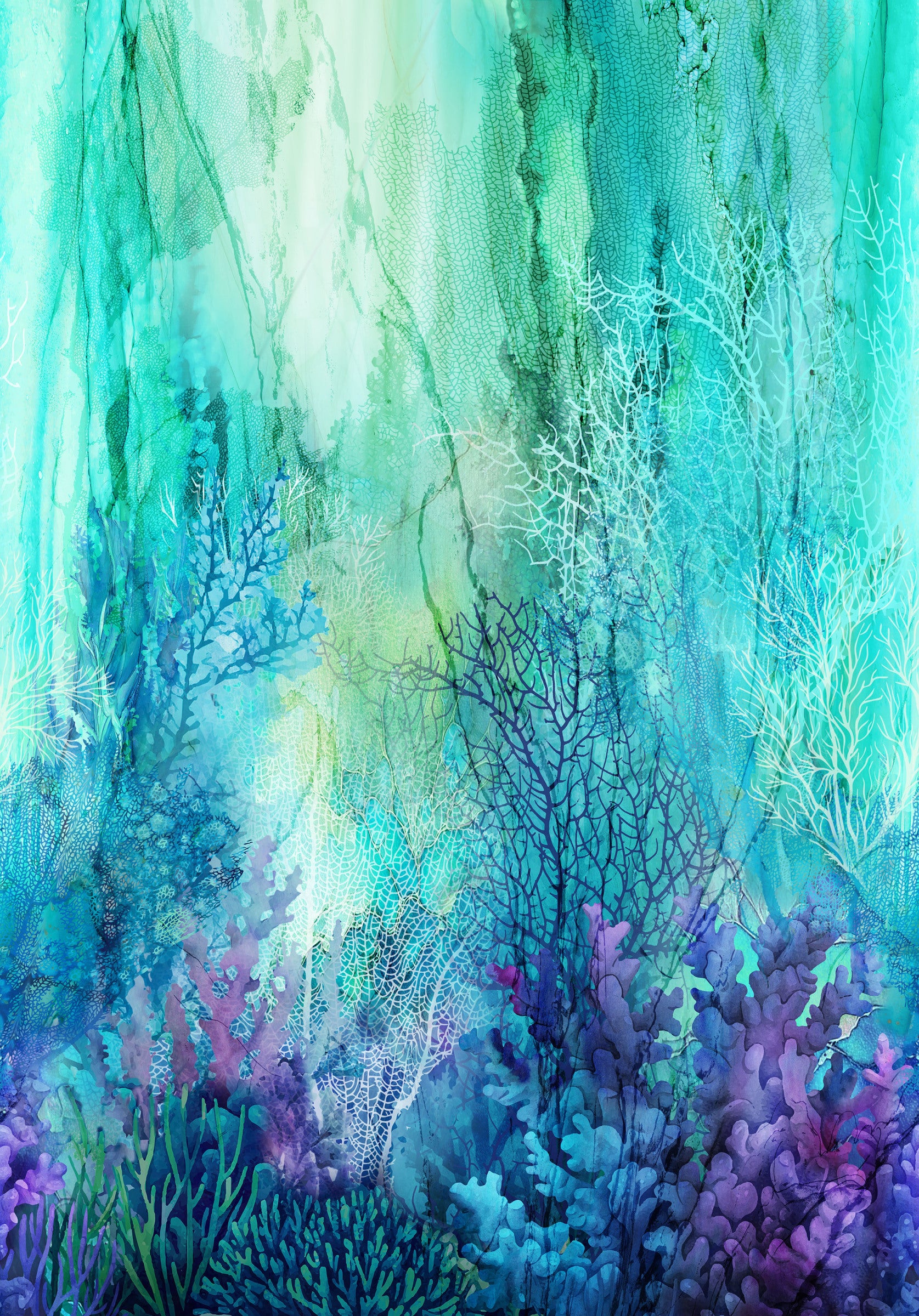 Coral Reef DP28876-66 Turquoise Ombre