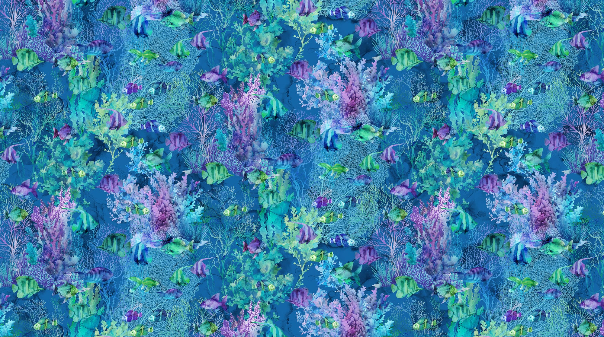 Coral Reef DP28879-48 Navy Fish