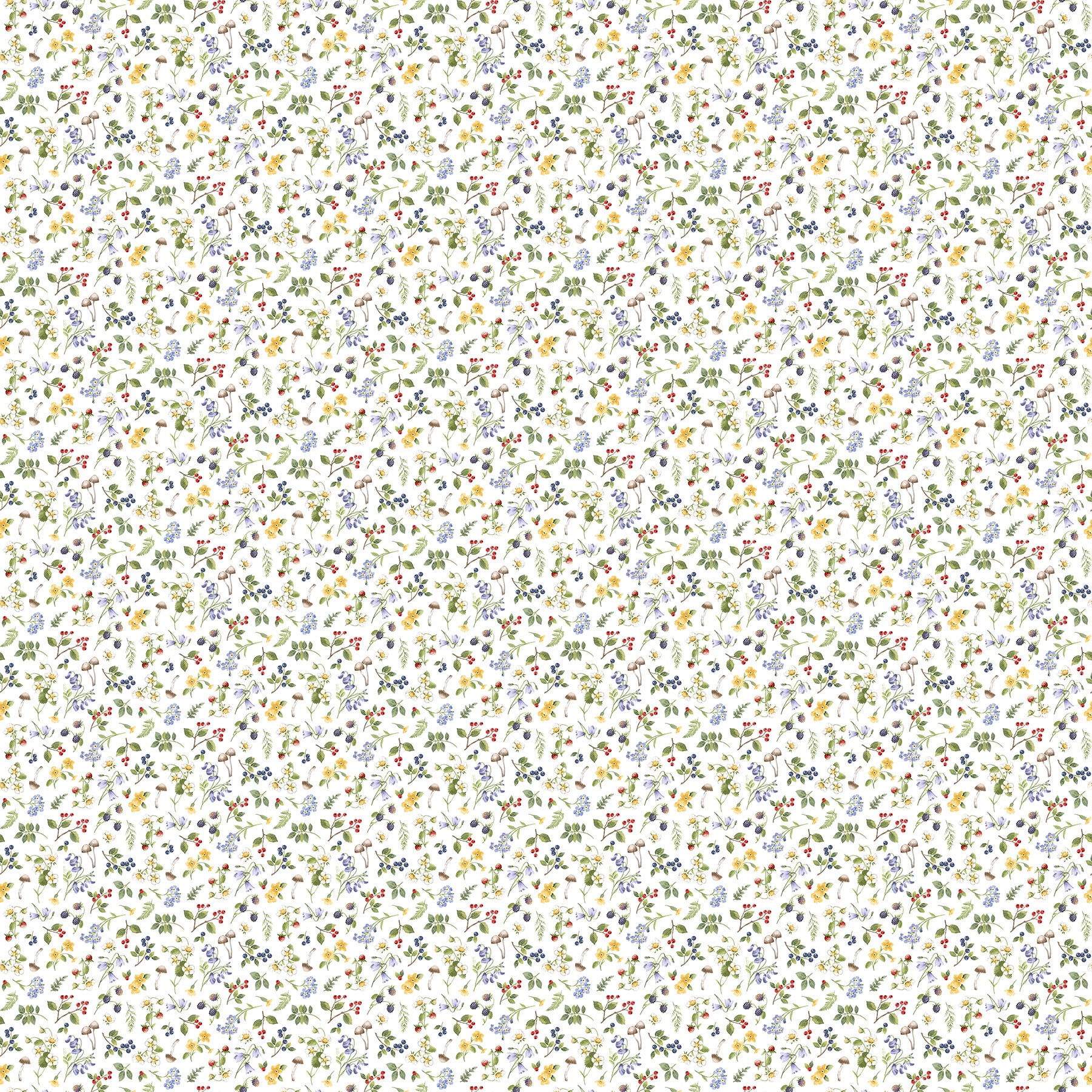 Country Mouse DP9010-10 White Multi Small Floral Tossed
