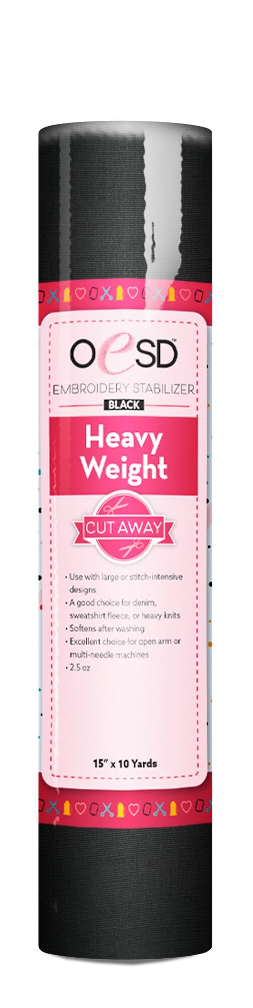 CutAway Heavy - Black - 15" x 10 yds