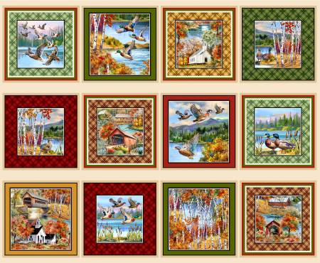 Autumn Lake Scenic Panel Multi DCX12460-MULT