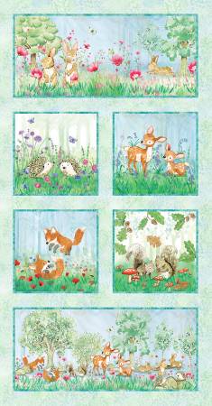 Woodland Baby Animal Mist 24" Panel