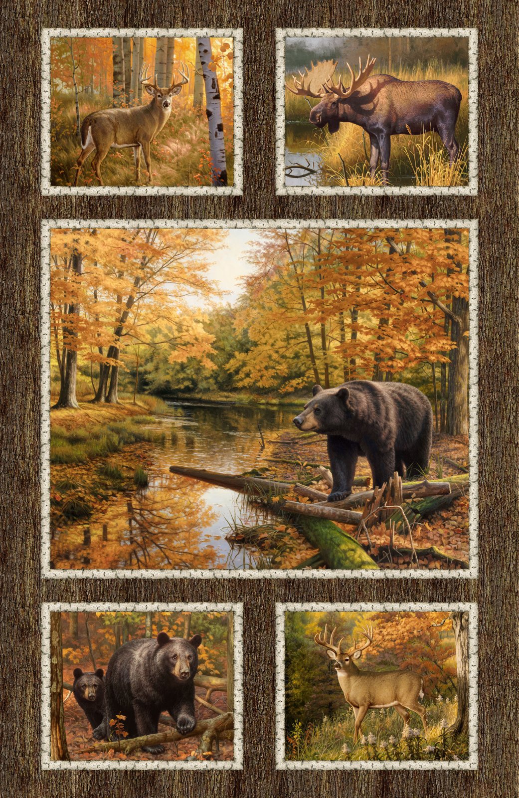 Naturescapes Wilderness DP27785-36 Brown Multi Panel