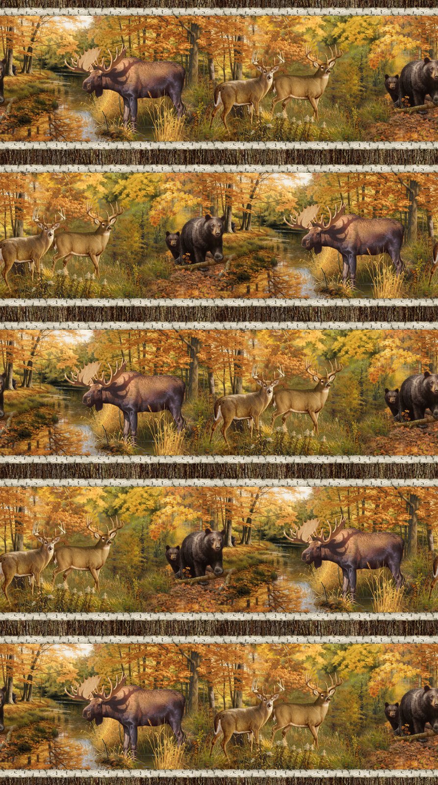 Naturescapes Wilderness DP27786-36 Brown Multi Border Stripe