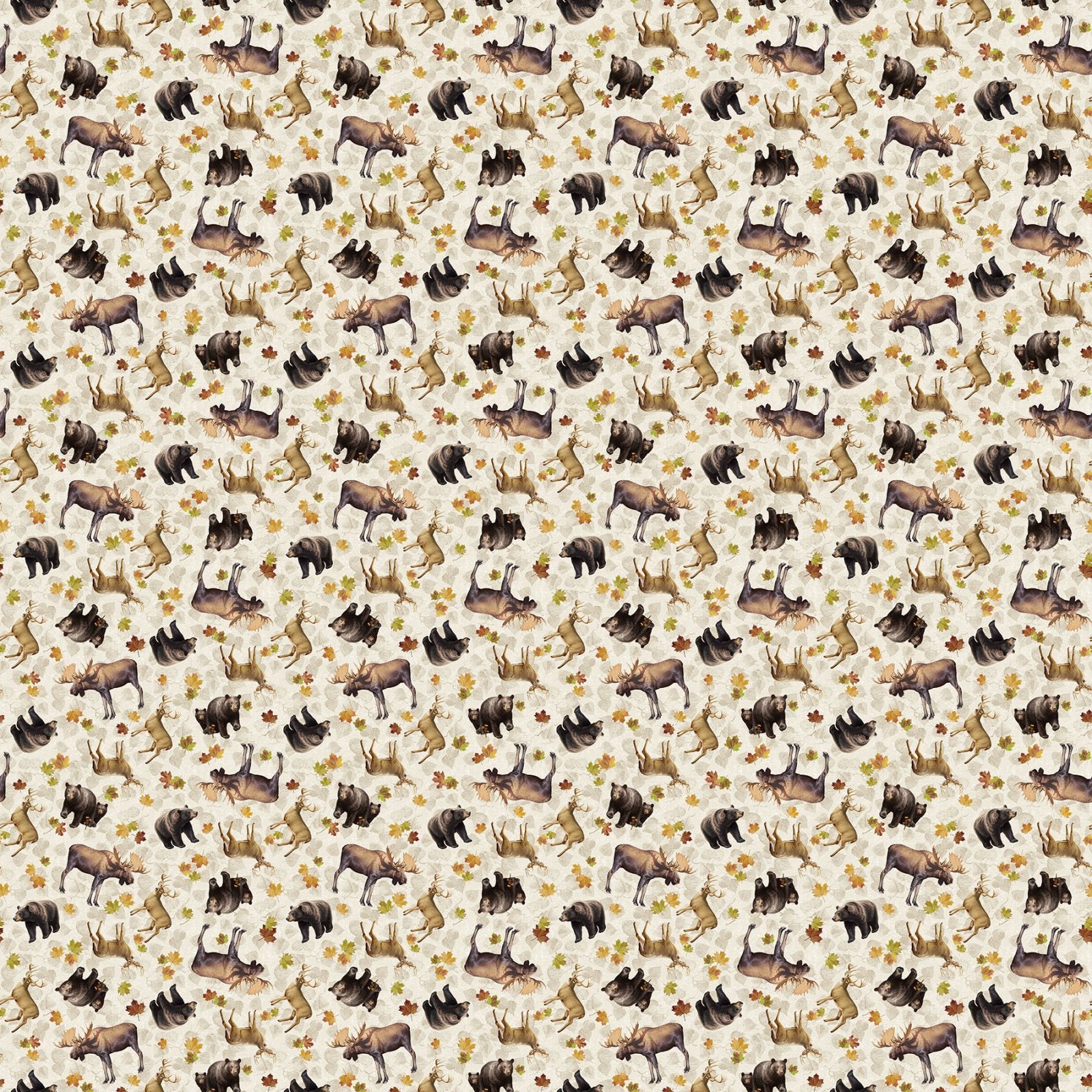 Naturescapes Wilderness DP27791-12 Beige Multi Tossed Animals