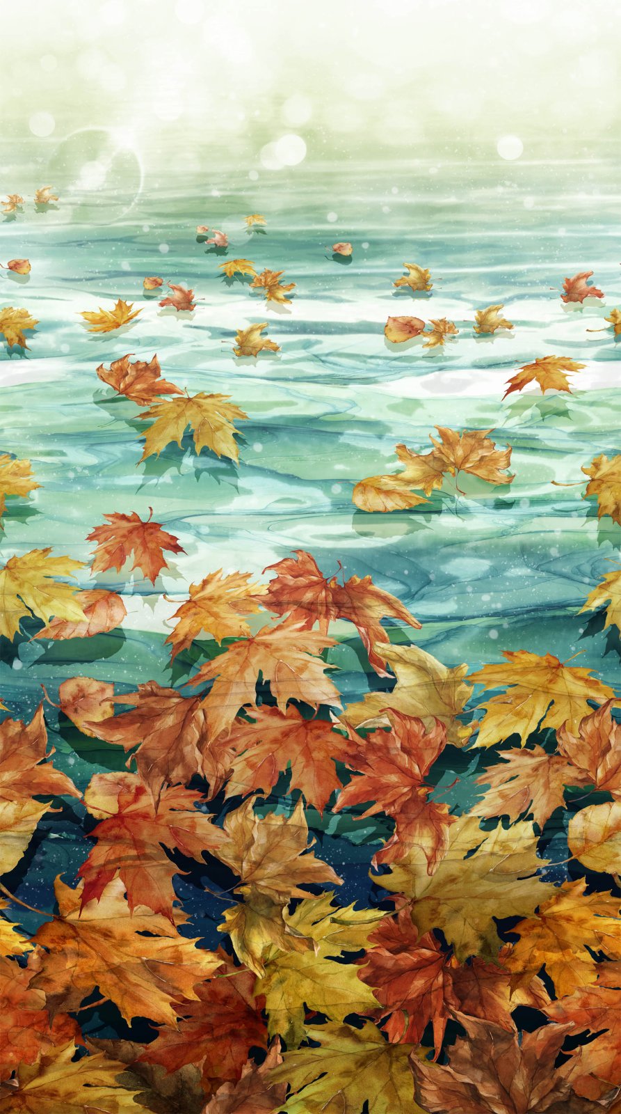Autumn Breeze DP28056-66 Ombre Teal Multi